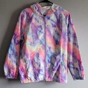 Tie Dye Hooded Rain Coat